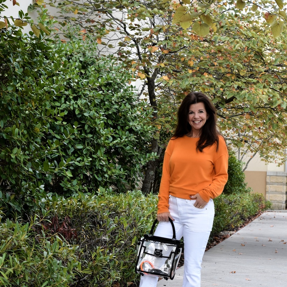Orange Cropped Sweatshirt